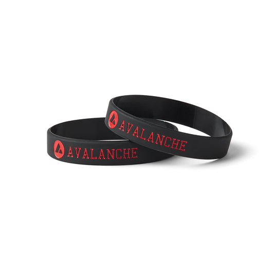 Avalanche Silicone Wristbands - Black & Red Edition: Show Your Support in Style