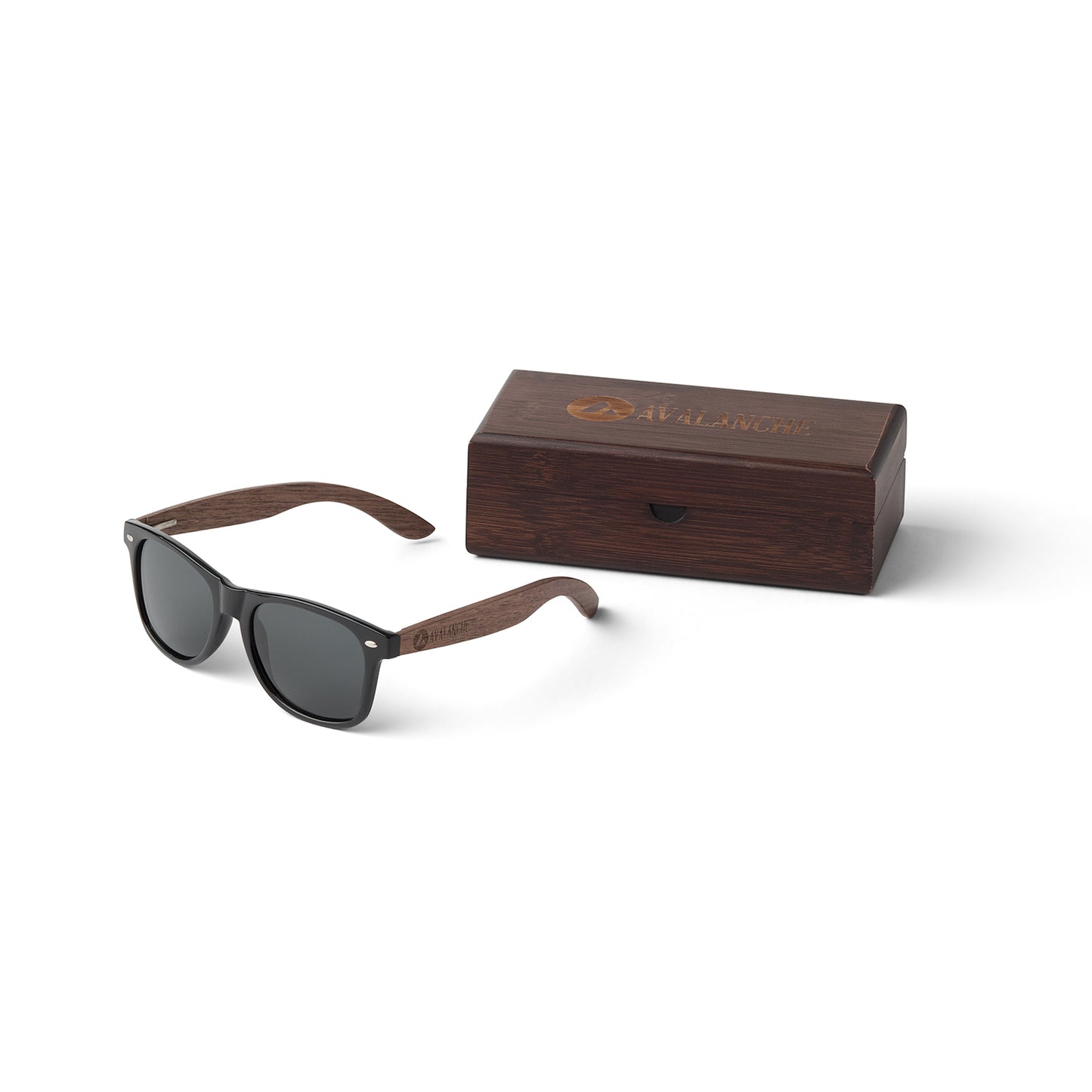 Avalanche Wooden Sunglasses: Black Frame Edition with Polarized Black Lenses