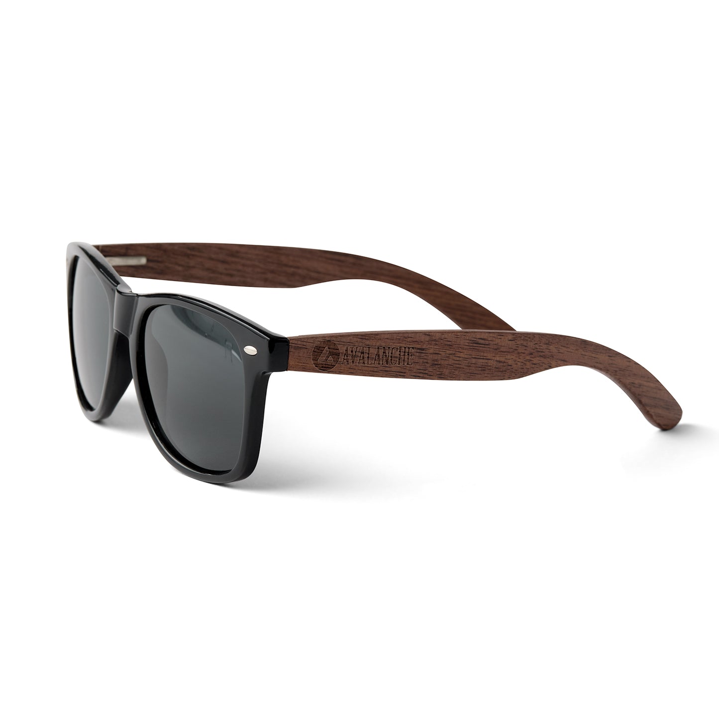 Avalanche Wooden Sunglasses: Black Frame Edition with Polarized Black Lenses