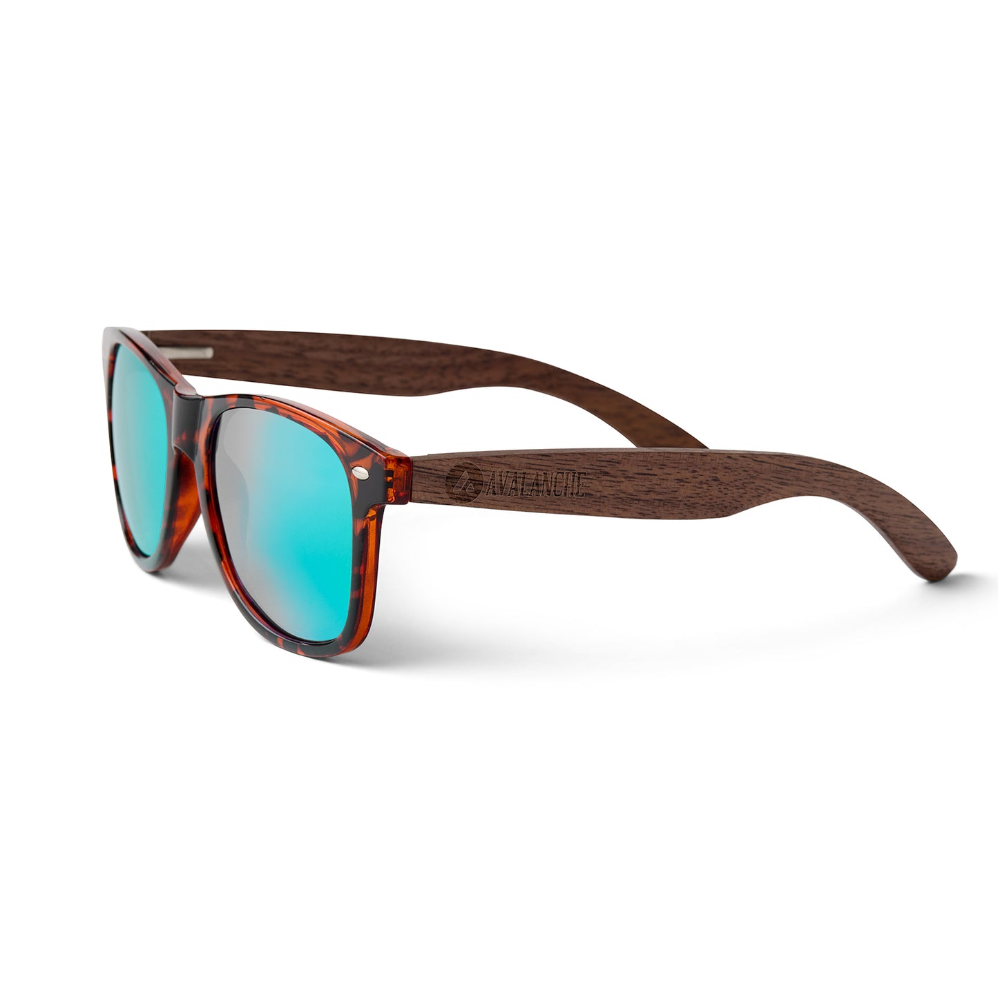 Avalanche Wooden Sunglasses: Tortoise Shell Edition with Polarized Green Lenses