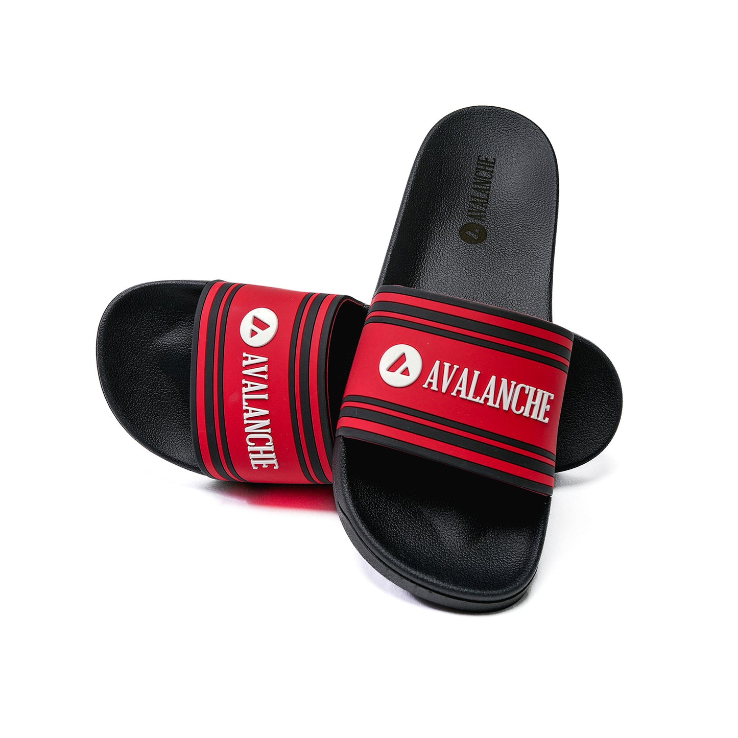 Avalanche Slide Sandals - Red Stripe Edition: Casual Comfort for AVAX OG's